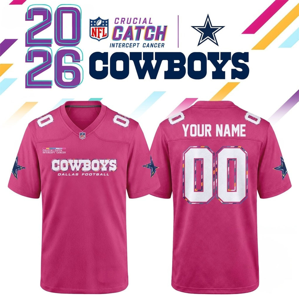 Personalized Dallas Cowboys Crucial Catch 2026 Pink Football Jersey Dallas Cowboys Merch 1 - Unicasport Personalized Dallas Cowboys Crucial Catch 2026 Pink Football Jersey Dallas Cowboys Merch