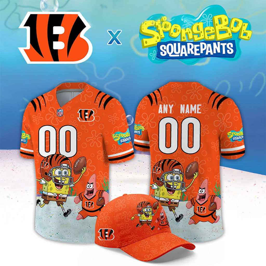 Personalized Cincinnati Bengals X SpongeBob Squarepants Football Jersey Cincinnati Bengals Merch 1 - Unicasport Personalized Cincinnati Bengals X SpongeBob Squarepants Football Jersey Cincinnati Bengals Merch