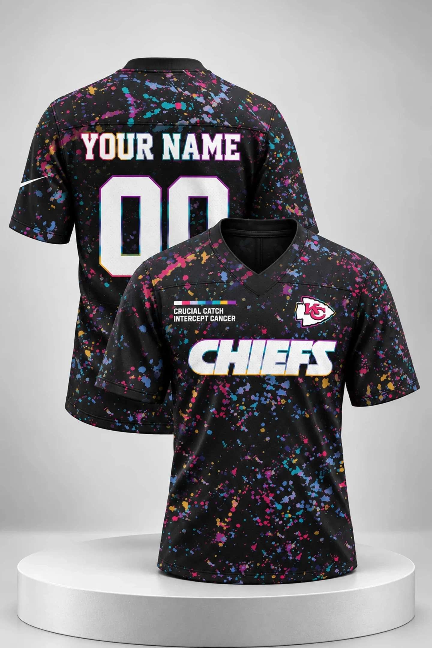 Custom 2026 KC Chiefs Crucial Catch Intercept Cancer Football Jersey Chiefs Merch Fan Gifts 1 - Unicasport Custom 2026 KC Chiefs Crucial Catch Intercept Cancer Football Jersey Chiefs Merch Fan Gifts