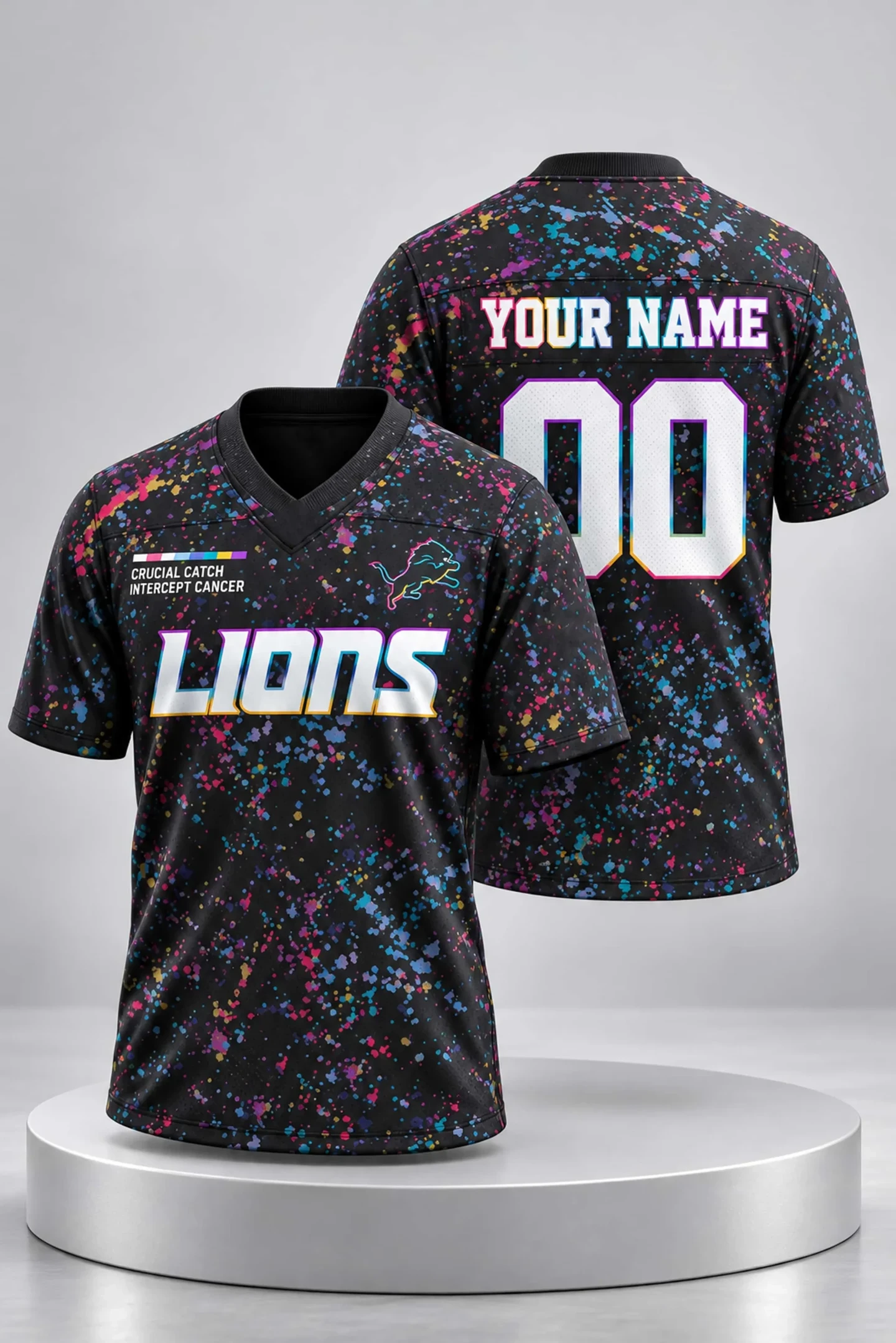 Custom 2026 Lions Crucial Catch Intercept Cancer Football Jersey Detroit Lions Merch Fan Gifts 1 - Unicasport Custom 2026 Lions Crucial Catch Intercept Cancer Football Jersey Detroit Lions Merch Fan Gifts