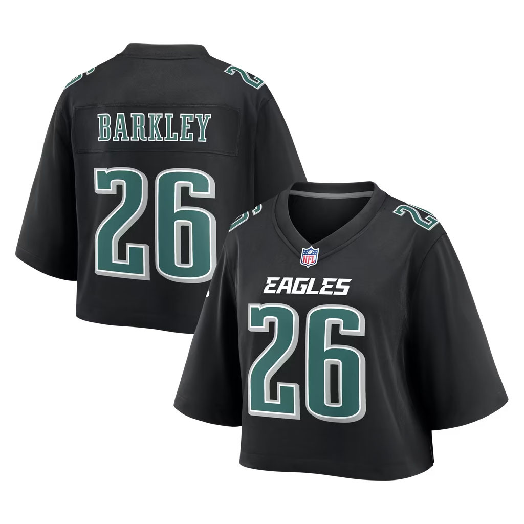 Saquon Barkley Merch 2026 Philadelphia Eagles #26 Saquon Barkley Cropped Fashion Game Jersey 1 - Unicasport Saquon Barkley Merch 2026 Philadelphia Eagles #26 Saquon Barkley Cropped Fashion Game Jersey