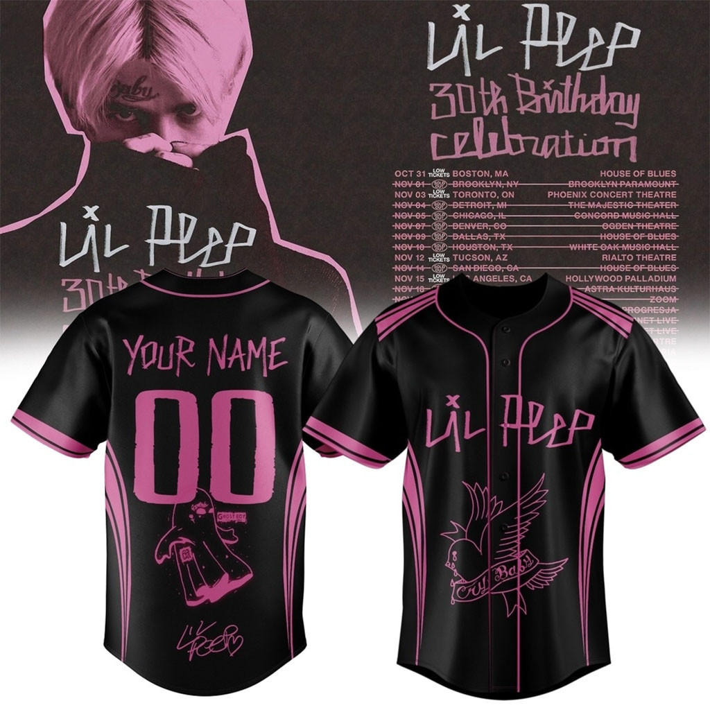 Custom Lil Peep 30th Birthday Celebration Signature Baseball Jersey Lil Peep Merch Fan Gifts 1 - Unicasport Custom Lil Peep 30th Birthday Celebration Signature Baseball Jersey Lil Peep Merch Fan Gifts