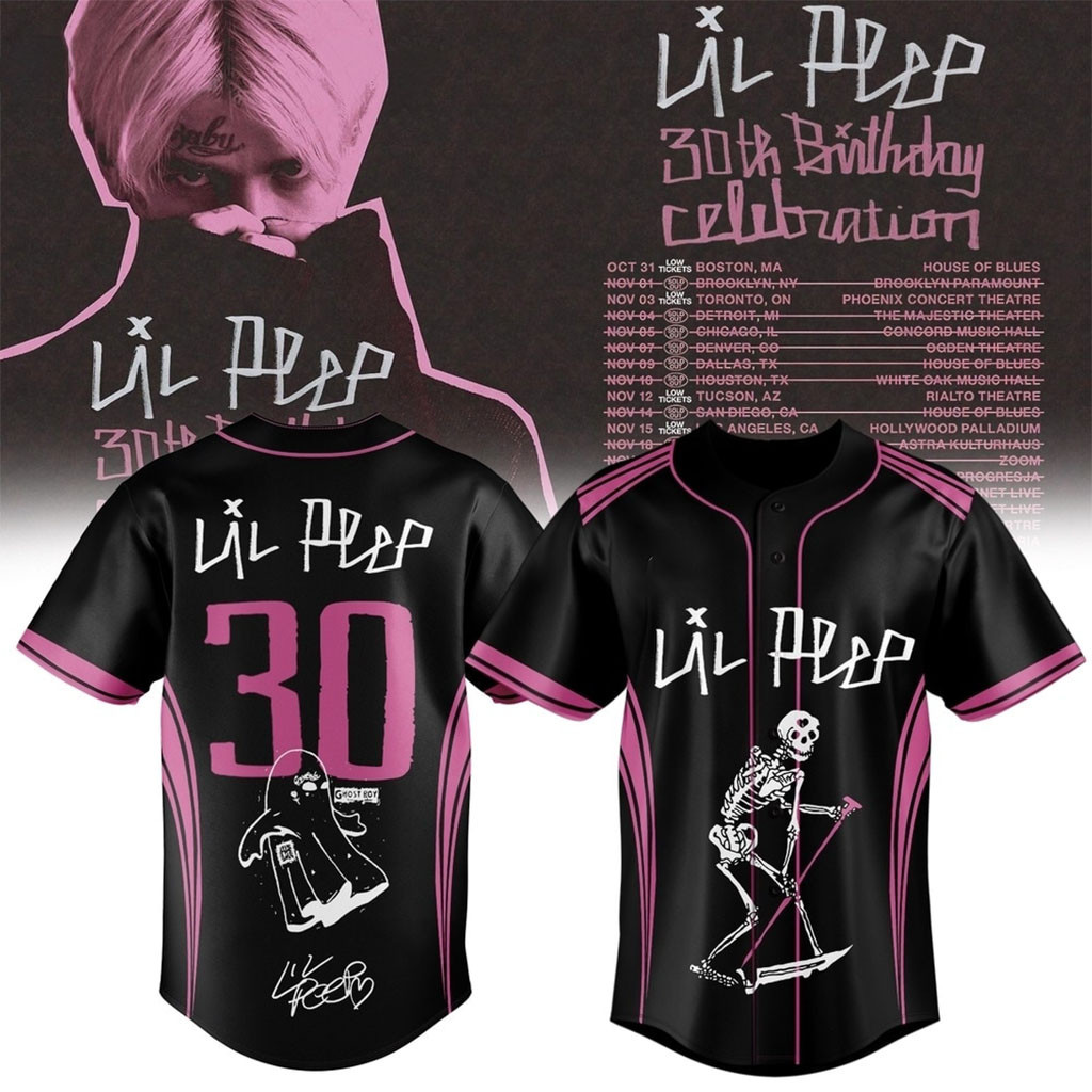 Lil Peep 30th Birthday Celebration Signature Baseball Jersey Lil Peep Merch Friends Gifts 1 - Unicasport Lil Peep 30th Birthday Celebration Signature Baseball Jersey Lil Peep Merch Friends Gifts