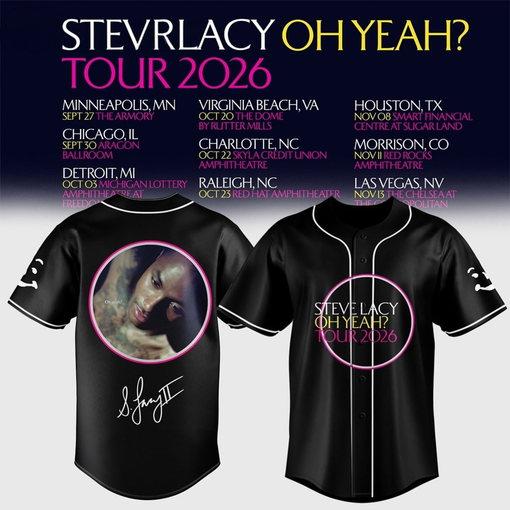 Steve Lacy Oh Yeah Tour 2026 Signature Baseball Jersey Steve Lacy Merch Fans Gifts 1 - Unicasport Steve Lacy Oh Yeah Tour 2026 Signature Baseball Jersey Steve Lacy Merch Fans Gifts