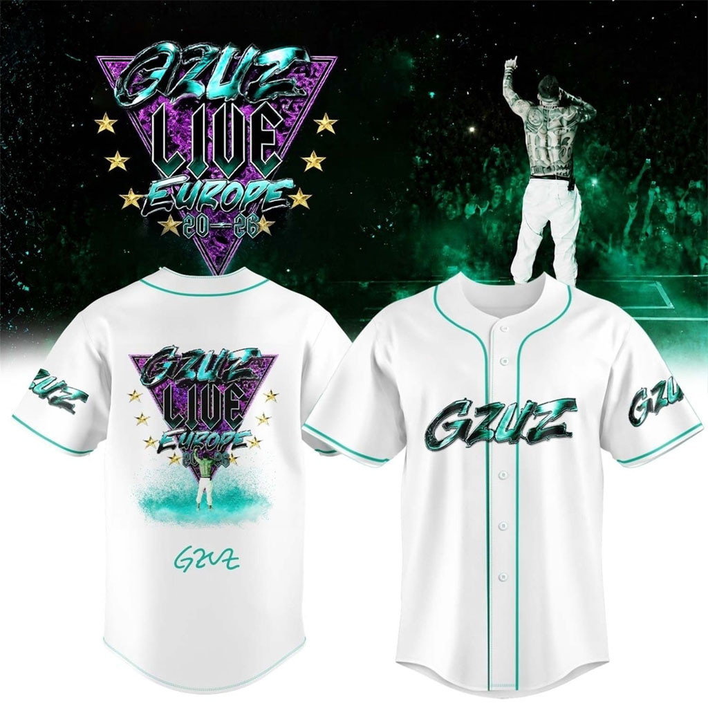 GZUZ LIVE EUROPE TOUR 2026 Signature White Baseball Jersey Gzuz Merch Rapper Fans Gifts 1 - Unicasport GZUZ LIVE EUROPE TOUR 2026 Signature White Baseball Jersey Gzuz Merch Rapper Fans Gifts
