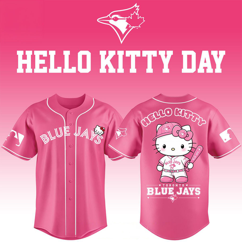 Toronto Blue Jays Hello Kitty Game 2026 All Hot Pink Baseball Jersey TB Jays Merch Her Gifts 1 - Unicasport Toronto Blue Jays Hello Kitty Game 2026 All Hot Pink Baseball Jersey TB Jays Merch Her Gifts