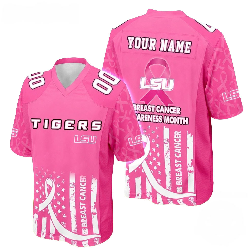 Personalized LSU Tigers Merch Breast Cancer Awareness Month 2026 Football Jersey Gift For Fans 1 - Unicasport Personalized LSU Tigers Merch Breast Cancer Awareness Month 2026 Football Jersey Gift For Fans