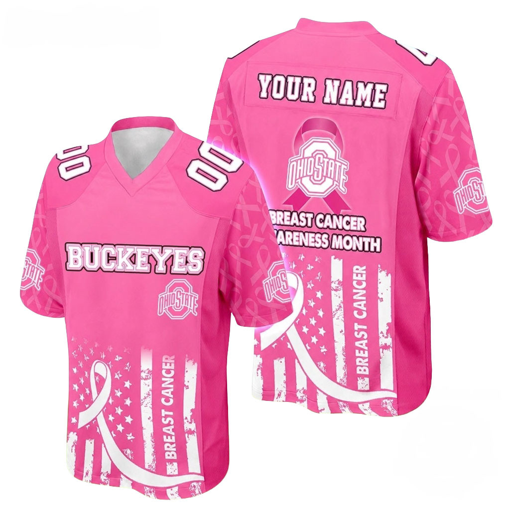 Personalized Ohio State Buckeyes Merch Breast Cancer Awareness Month 2026 Football Jersey 1 - Unicasport Personalized Ohio State Buckeyes Merch Breast Cancer Awareness Month 2026 Football Jersey