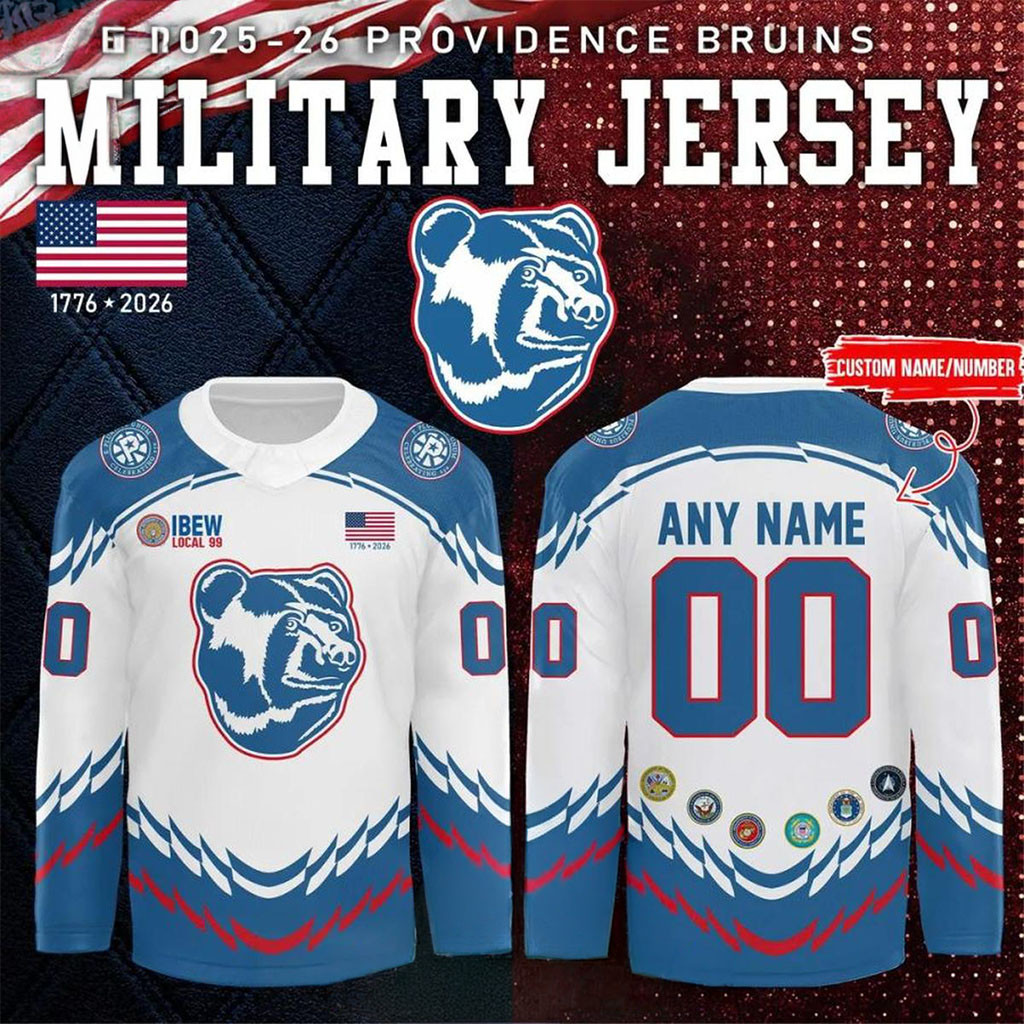 Personalized Providence Bruins X Military Appreciation Night 2026 Hockey Jersey Bruins Merch 1 - Unicasport Personalized Providence Bruins X Military Appreciation Night 2026 Hockey Jersey Bruins Merch