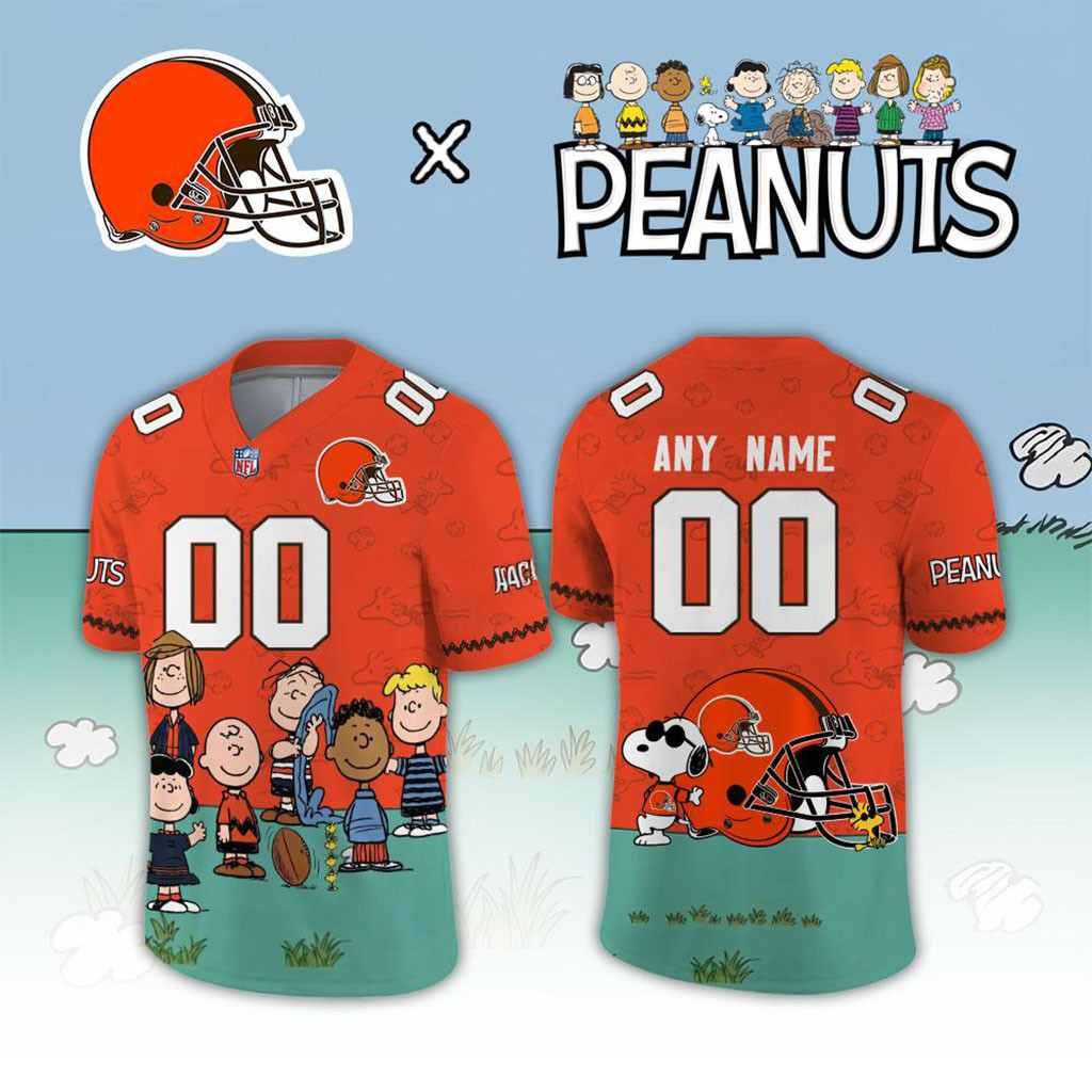 Custom Cleveland Browns X Peanuts Night 2026 Snoopy Football Jersey Browns Merch Fan Gifts 1 - Unicasport Custom Cleveland Browns X Peanuts Night 2026 Snoopy Football Jersey Browns Merch Fan Gifts