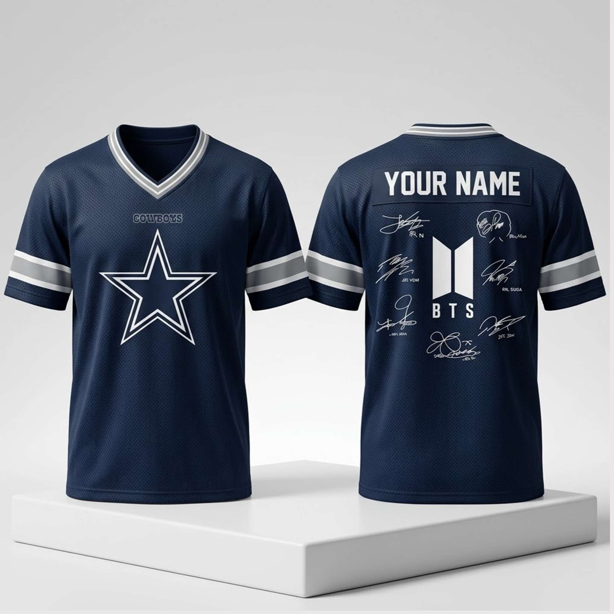 Custom Dallas Cowboys BTS Tour 2026 Jersey Dallas Cowboys x BTS Merch Gifts For Football Fans 1 - Unicasport Custom Dallas Cowboys BTS Tour 2026 Jersey Dallas Cowboys x BTS Merch Gifts For Football Fans