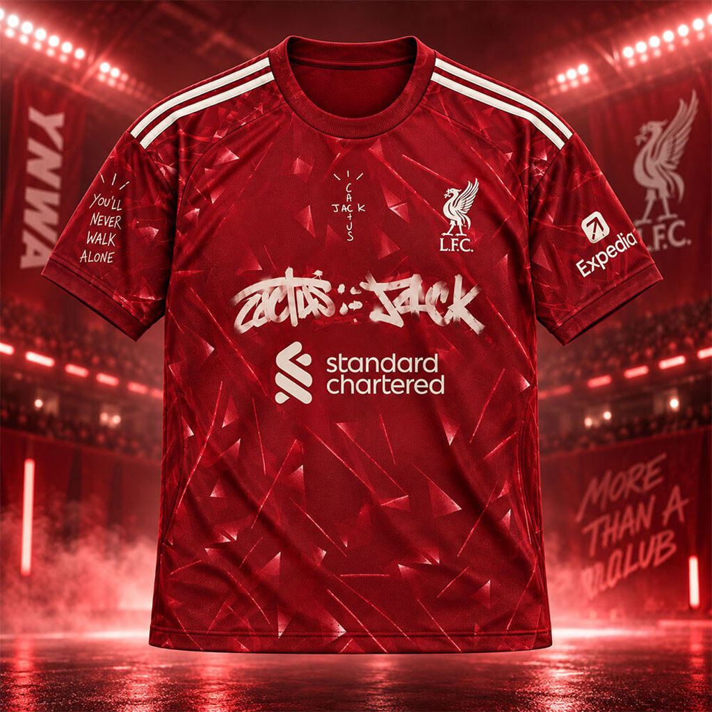 Liverpool FC X Travis Scott Cactus Jack Home Special Edition Jersey Shirt Liverpool FC Merch 1 - Unicasport Liverpool FC X Travis Scott Cactus Jack Home Special Edition Jersey Shirt Liverpool FC Merch