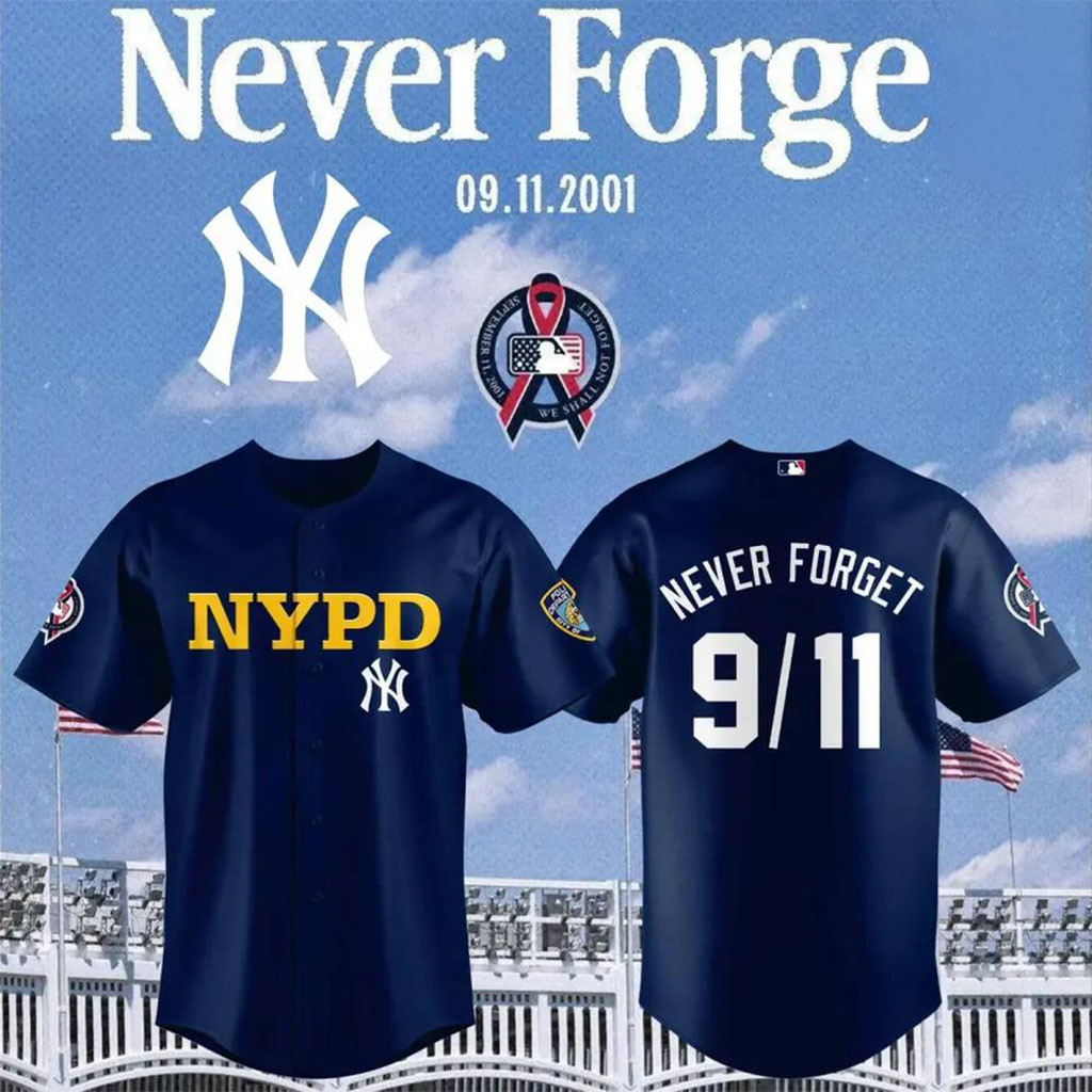 New York Yankees X NYPD Merch 9 11 Never Forget Baseball Jersey Gifts For Police Officer 1 - Unicasport New York Yankees X NYPD Merch 9 11 Never Forget Baseball Jersey Gifts For Police Officer