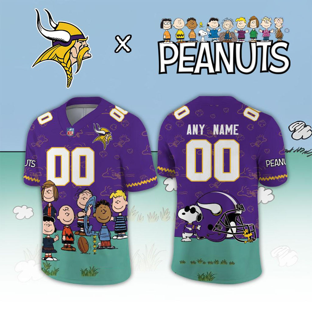 Custom Minnesota Vikings X Peanuts Snoopy 2026 Jersey MN Vikings Merch Gift For Football Fans 1 - Unicasport Custom Minnesota Vikings X Peanuts Snoopy 2026 Jersey MN Vikings Merch Gift For Football Fans