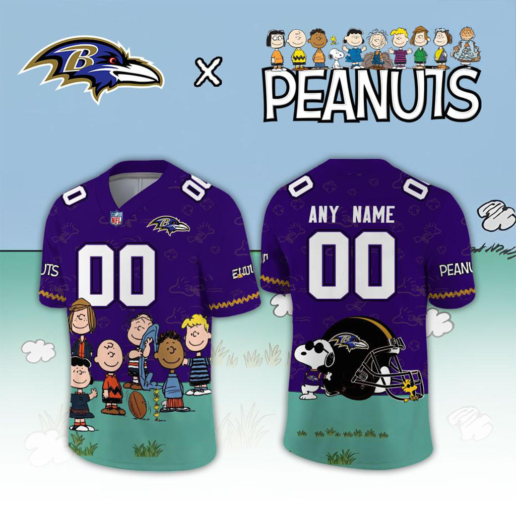 Personalized Baltimore Ravens X Peanuts Snoopy 2026 Jersey Baltimore Football Merch Fan Gifts 1 - Unicasport Personalized Baltimore Ravens X Peanuts Snoopy 2026 Jersey Baltimore Football Merch Fan Gifts
