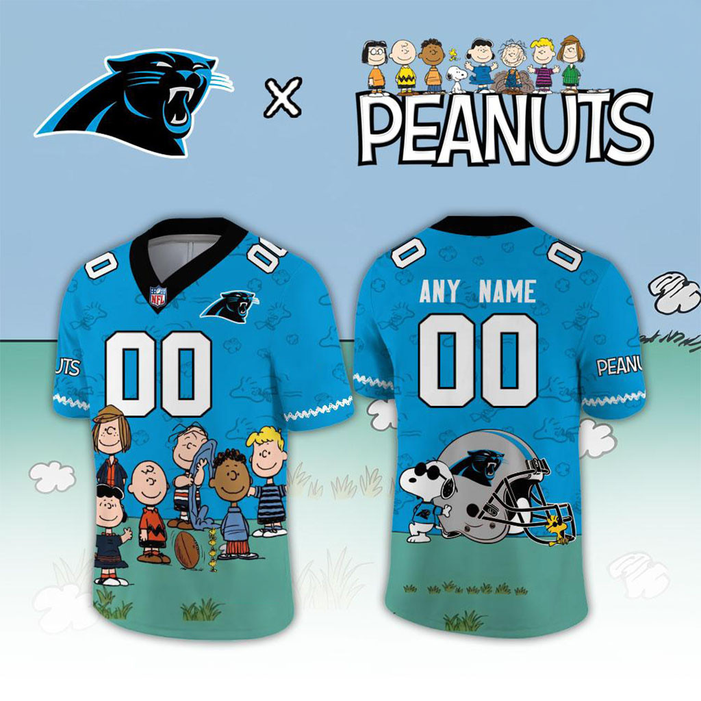 Personalized Carolina Panthers X Peanuts Snoopy 2026 Jersey Panthers Merch Football Fan Gifts 1 - Unicasport Personalized Carolina Panthers X Peanuts Snoopy 2026 Jersey Panthers Merch Football Fan Gifts