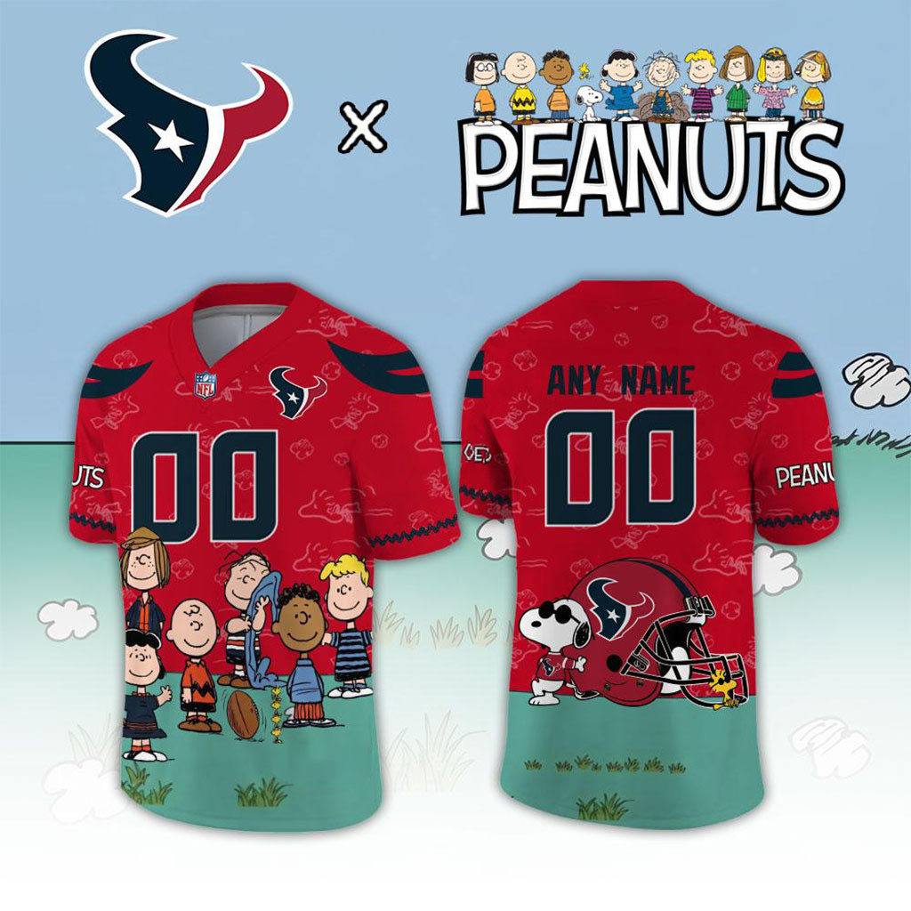 Personalized Houston Texans X Peanuts Snoopy 2026 Jersey Houston Texans Merch Football Fan Gear 1 - Unicasport Personalized Houston Texans X Peanuts Snoopy 2026 Jersey Houston Texans Merch Football Fan Gear