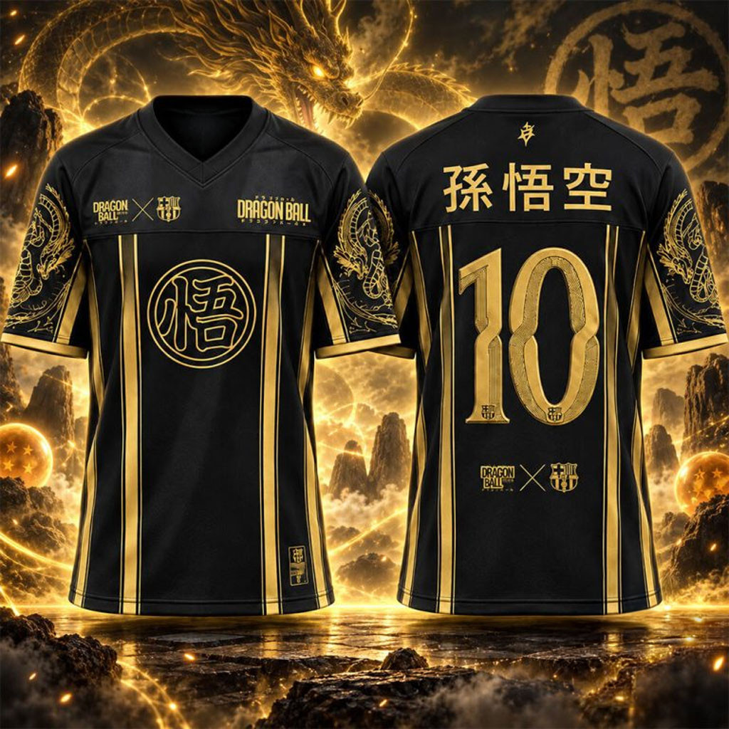 Dragon Ball X FC Barcelona Goku #10 Special Jersey Shirt Dragon Ball Merch Gift For Brothers 1 - Unicasport Dragon Ball X FC Barcelona Goku #10 Special Jersey Shirt Dragon Ball Merch Gift For Brothers