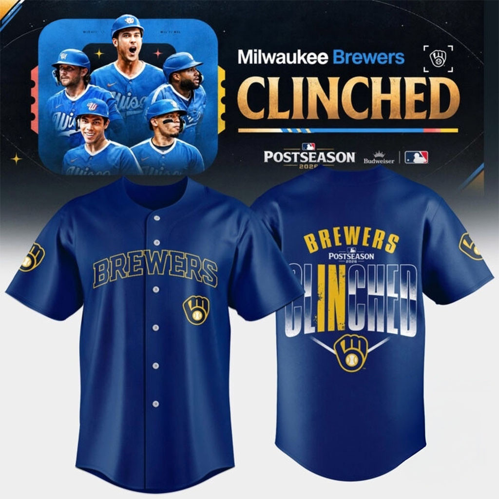 Milwaukee Brewers Merch 2026 Postseason Clinched Baseball Jersey Gifts For Baseball Fans 1 - Unicasport Milwaukee Brewers Merch 2026 Postseason Clinched Baseball Jersey Gifts For Baseball Fans