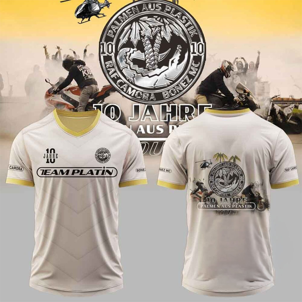 Bonez MC And RAF Camora Merch 10 Jahre Palmen Aus Plastik Tour Jersey Shirt Rap Fan Gifts
