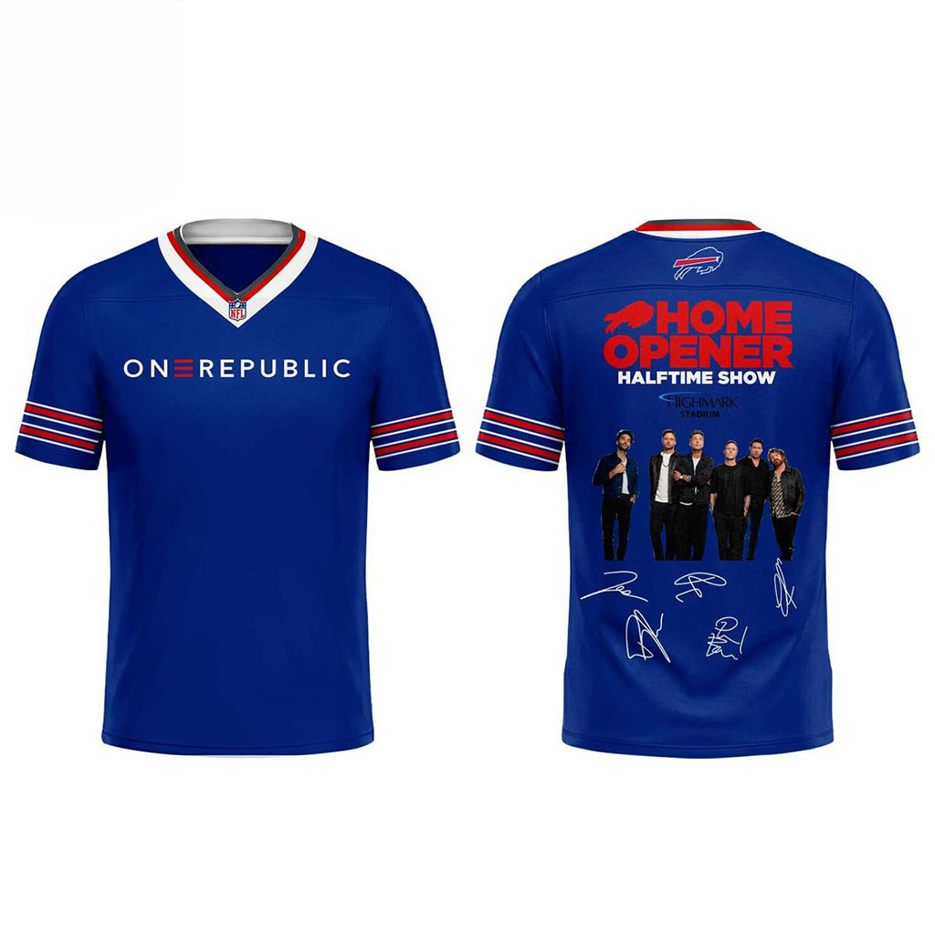 Buffalo Bills X OneRepublic Halftime Show At Highmark Stadium Signed Jersey Buffalo Bills Merch 1 - Unicasport Buffalo Bills X OneRepublic Halftime Show At Highmark Stadium Signed Jersey Buffalo Bills Merch