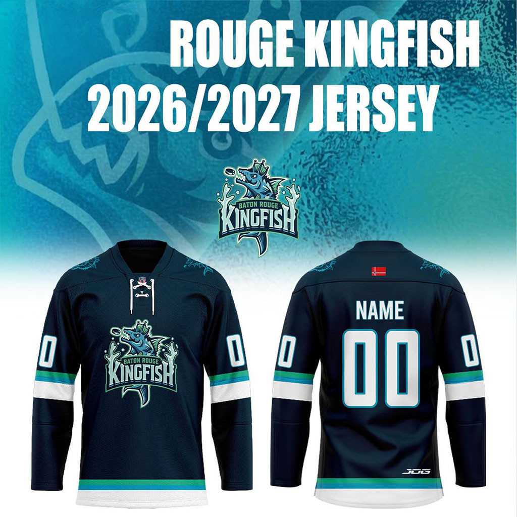 Custom Baton Rouge Kingfish New Season 2027 Hockey Jersey Baton Rouge Kingfish Merch Fan Gifts 1 - Unicasport Custom Baton Rouge Kingfish New Season 2027 Hockey Jersey Baton Rouge Kingfish Merch Fan Gifts