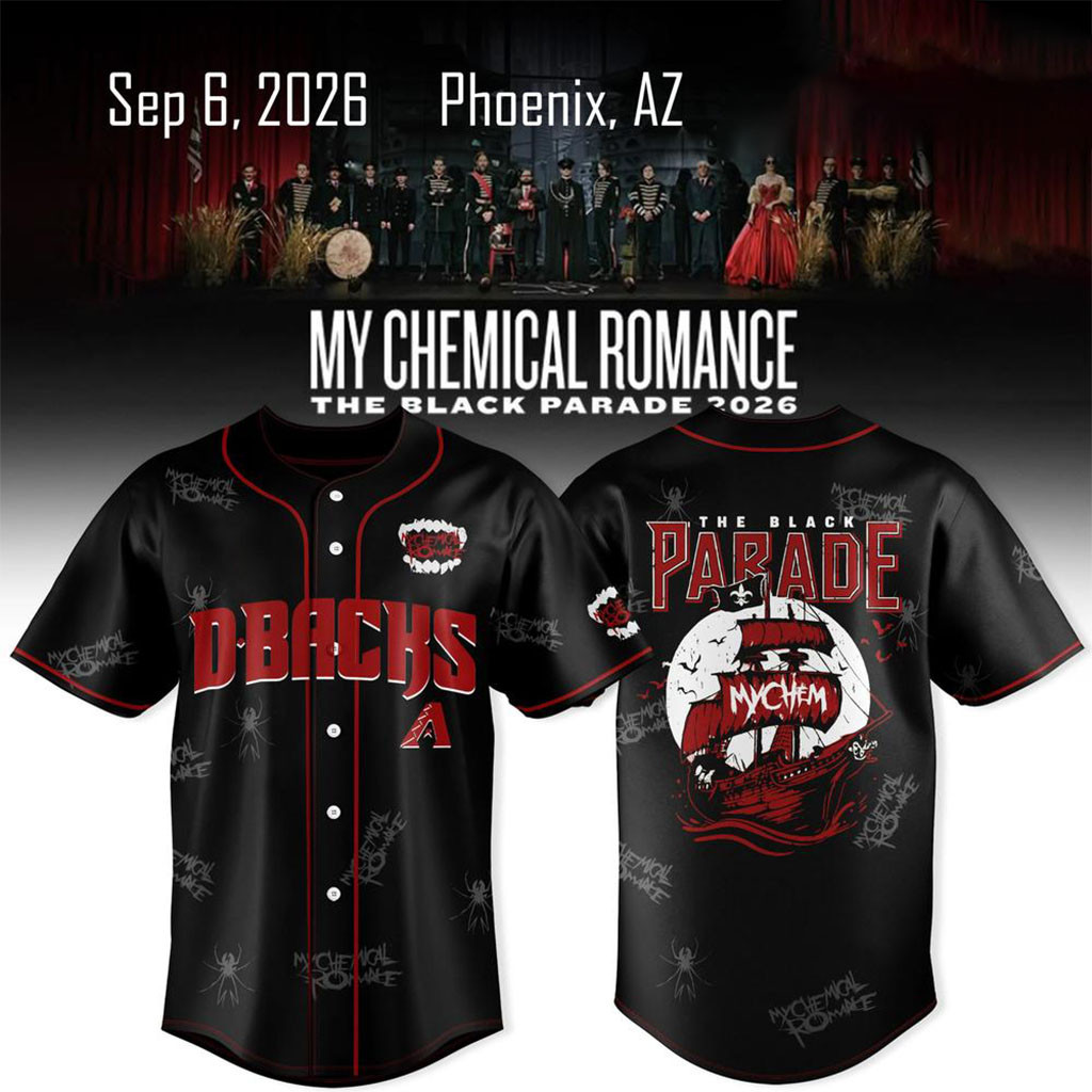 Arizona Diamondbacks X My Chemical Romance Merch The Black Parade Tour Jersey 2026 Gift For Fan 1 - Unicasport Arizona Diamondbacks X My Chemical Romance Merch The Black Parade Tour Jersey 2026 Gift For Fan