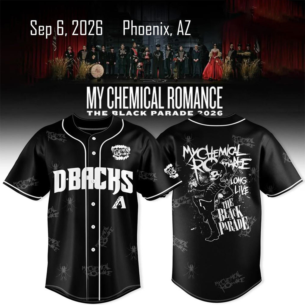 Arizona Diamondbacks X My Chemical Romance The Black Parade Tour Jersey Dbacks Merch Fan Gifts 1 - Unicasport Arizona Diamondbacks X My Chemical Romance The Black Parade Tour Jersey Dbacks Merch Fan Gifts