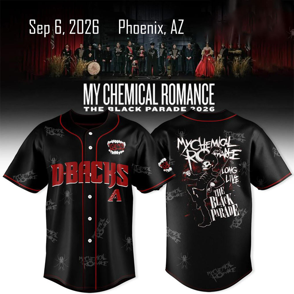 Arizona Diamondbacks X My Chemical Romance The Black Parade Tour Jersey Diamondbacks Merch 1 - Unicasport Arizona Diamondbacks X My Chemical Romance The Black Parade Tour Jersey Diamondbacks Merch