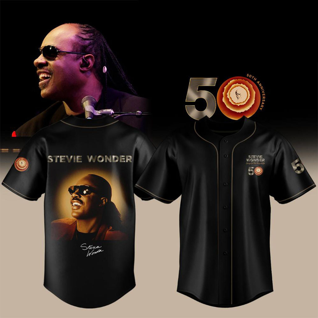 Stevie Wonder Merch Songs In The Key Of Life 50th Anniversary Baseball Jersey Present For Fans 1 - Unicasport Stevie Wonder Merch Songs In The Key Of Life 50th Anniversary Baseball Jersey Present For Fans