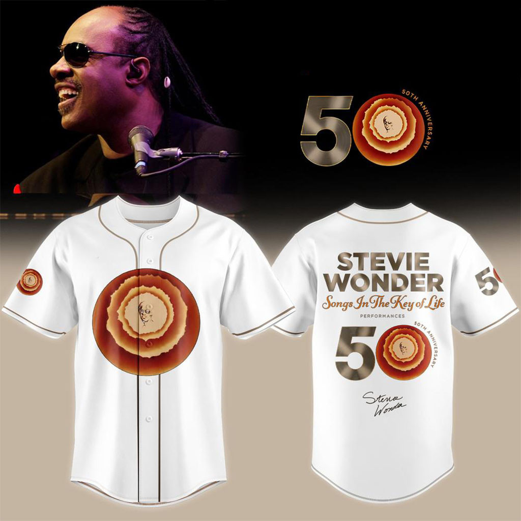Stevie Wonder Merch 2026 Songs In The Key Of Life 50th Anniversary Baseball Jersey White 1 - Unicasport Stevie Wonder Merch 2026 Songs In The Key Of Life 50th Anniversary Baseball Jersey White