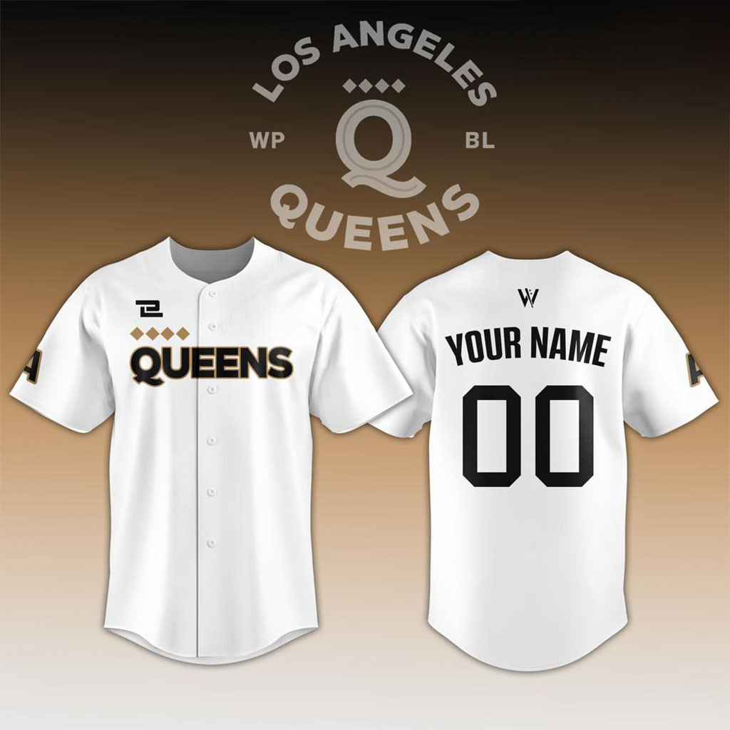 Custom Los Angeles Queens WPBL Women's Pro Baseball League 2026 Jersey LA Queens Merch White 1 - Unicasport Custom Los Angeles Queens WPBL Women's Pro Baseball League 2026 Jersey LA Queens Merch White