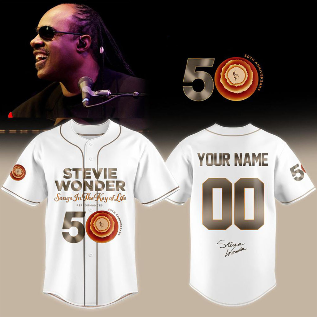 Custom Stevie Wonder Merch 2026 Songs In The Key Of Life 50th Anniversary Baseball Jersey 1 - Unicasport Custom Stevie Wonder Merch 2026 Songs In The Key Of Life 50th Anniversary Baseball Jersey