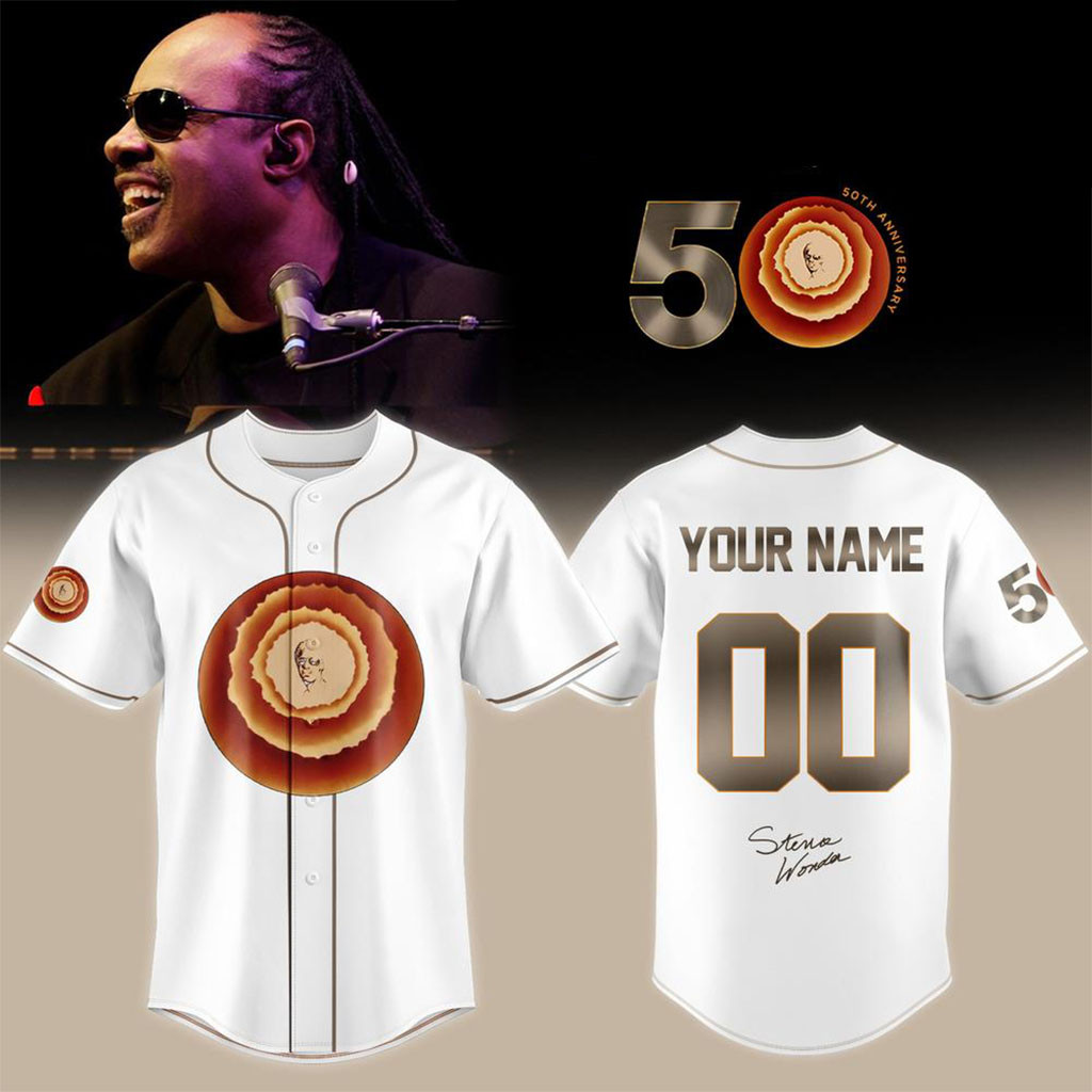 Customized Stevie Wonder Merch Songs In The Key Of Life 50th Anniversary Baseball Jersey White 1 - Unicasport Customized Stevie Wonder Merch Songs In The Key Of Life 50th Anniversary Baseball Jersey White