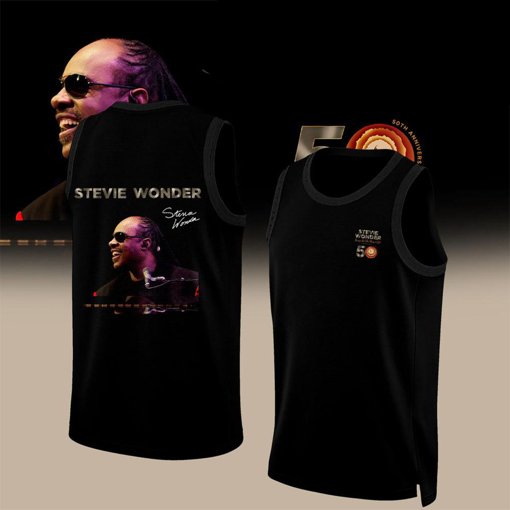 Stevie Wonder Merch Black Songs In The Key Of Life 50Th Anniversary Basketball Jersey Signed 1 - Unicasport Stevie Wonder Merch Black Songs In The Key Of Life 50Th Anniversary Basketball Jersey Signed