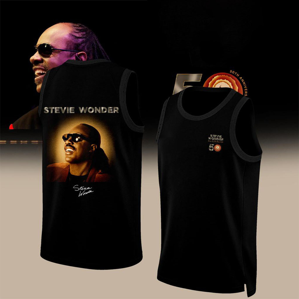 Stevie Wonder Merch Songs In The Key Of Life 50Th Anniversary Signed Basketball Jersey Black 1 - Unicasport Stevie Wonder Merch Songs In The Key Of Life 50Th Anniversary Signed Basketball Jersey Black