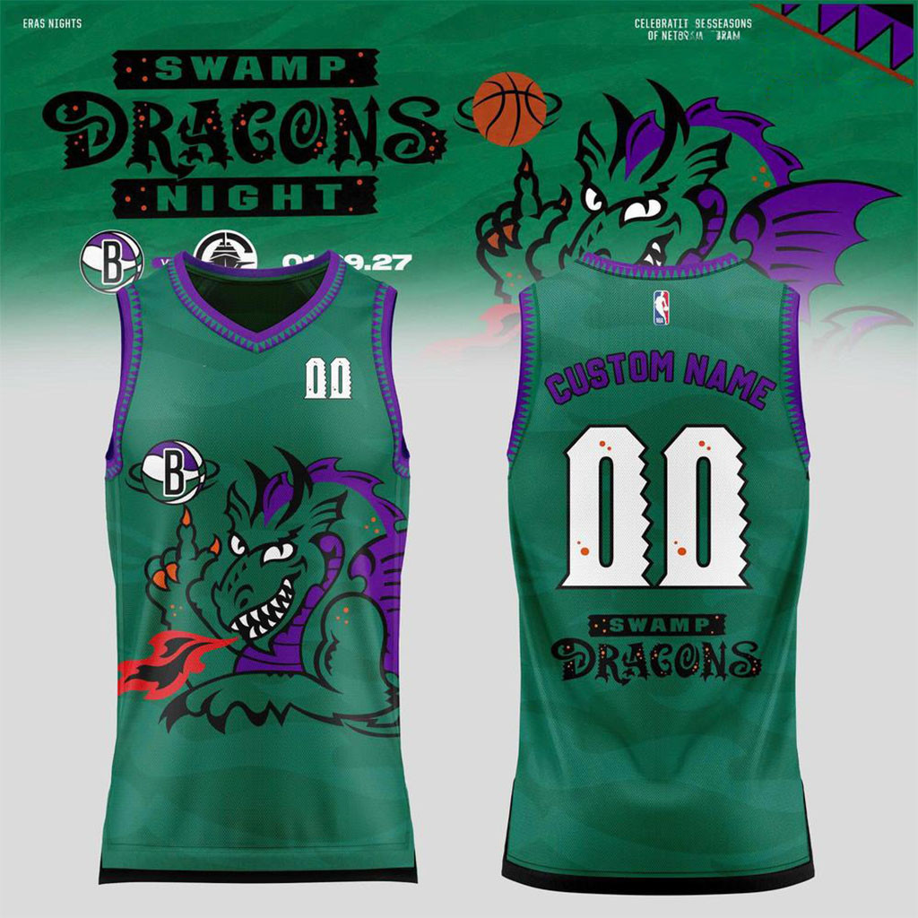 Custom Brooklyn Nets Swamp Dragons Night 2027 Basketball Jersey Brooklyn Nets Merch Fan Gifts 1 - Unicasport Custom Brooklyn Nets Swamp Dragons Night 2027 Basketball Jersey Brooklyn Nets Merch Fan Gifts
