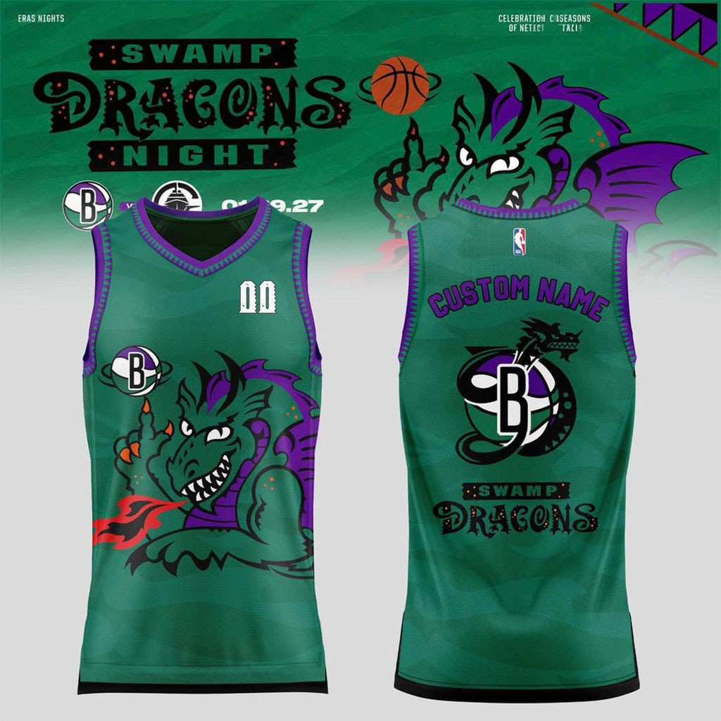 Personalized Brooklyn Nets Swamp Dragons Night 2027 Basketball Jersey Brooklyn Nets Merch Gifts 1 - Unicasport Personalized Brooklyn Nets Swamp Dragons Night 2027 Basketball Jersey Brooklyn Nets Merch Gifts