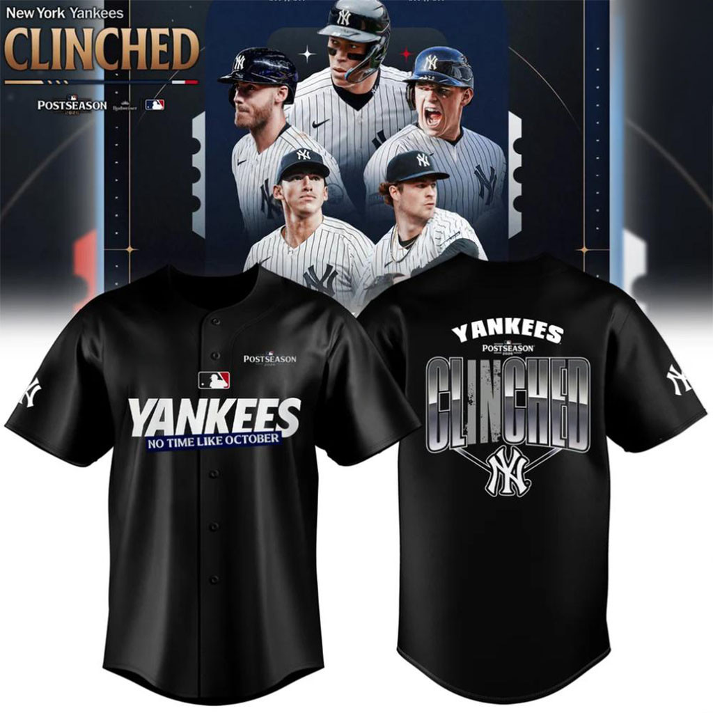 New York Yankees 2026 Postseason Clinched Baseball Jersey NY Yankees Merch Fans Gifts 1 - Unicasport New York Yankees 2026 Postseason Clinched Baseball Jersey NY Yankees Merch Fans Gifts