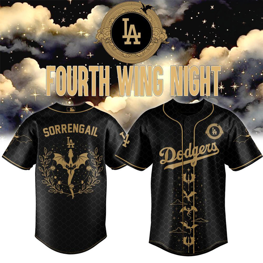 Sorrengail Los Angeles Dodgers x Fourth Wing Night Baseball Jersey LA Dodgers Merch Fans Gifts 1 - Unicasport Sorrengail Los Angeles Dodgers x Fourth Wing Night Baseball Jersey LA Dodgers Merch Fans Gifts