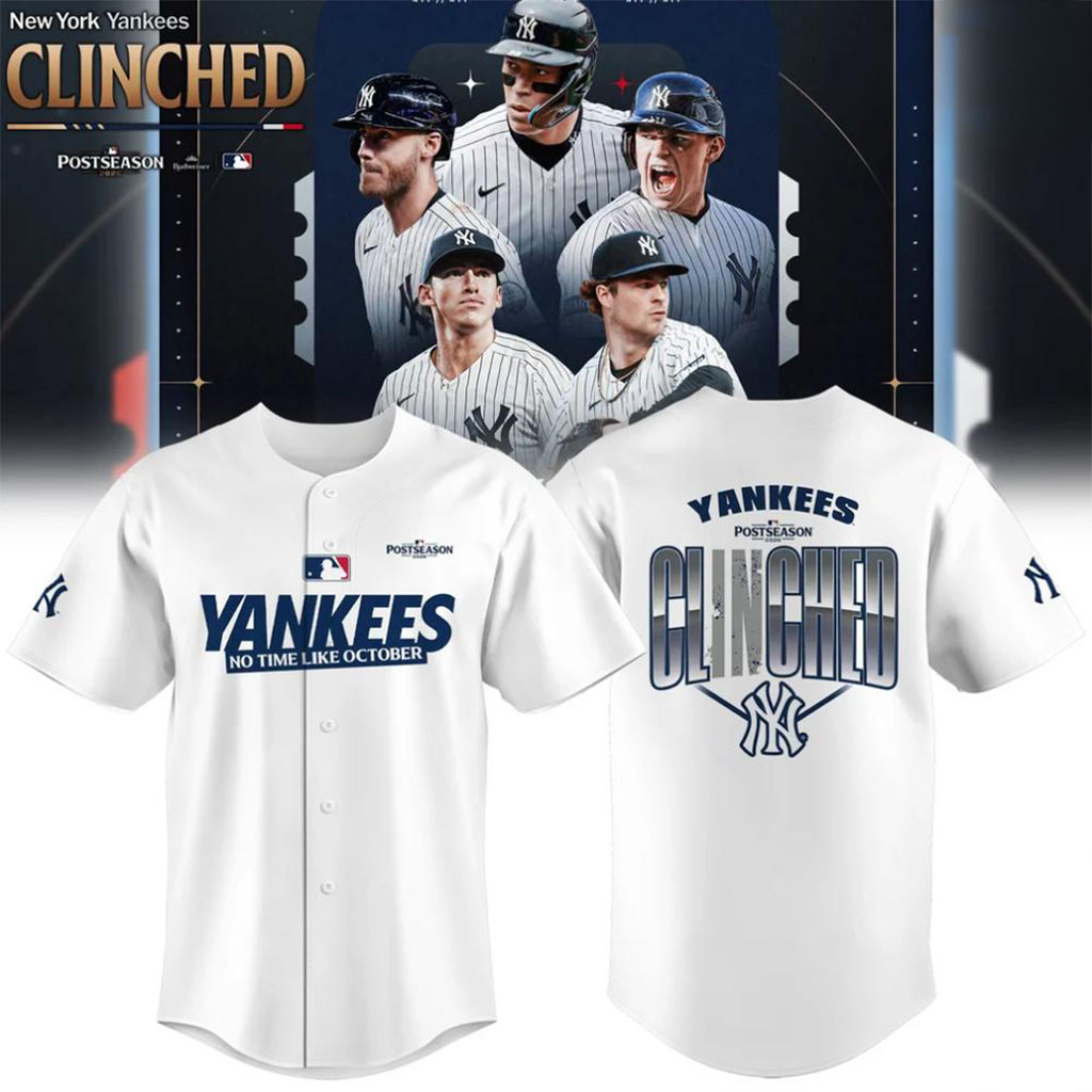 New York Yankees 2026 Postseason Clinched Baseball Jersey NY Yankees Merch Baseball Fan Apparel 1 - Unicasport New York Yankees 2026 Postseason Clinched Baseball Jersey NY Yankees Merch Baseball Fan Apparel