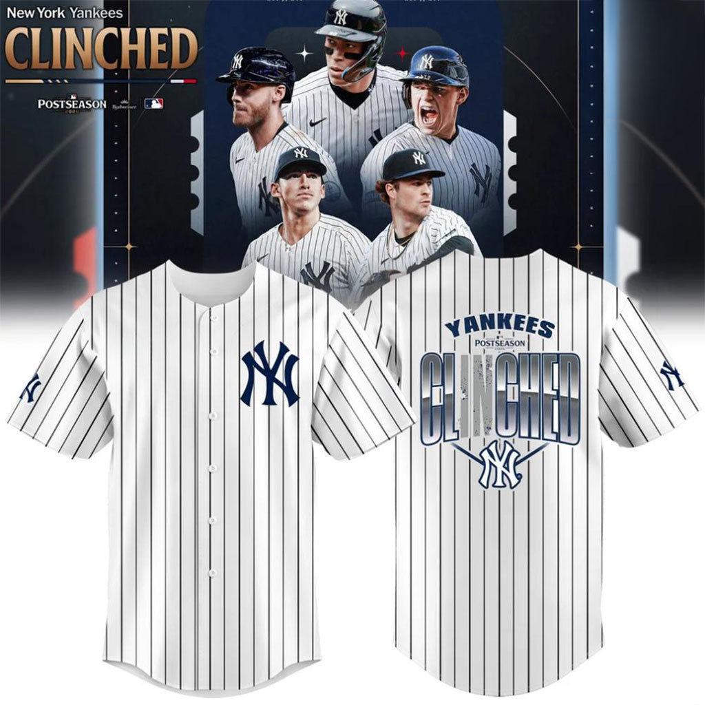 New York Yankees 2026 Postseason Clinched Baseball Jersey Yankees Merch Gifts For Fans 1 - Unicasport New York Yankees 2026 Postseason Clinched Baseball Jersey Yankees Merch Gifts For Fans