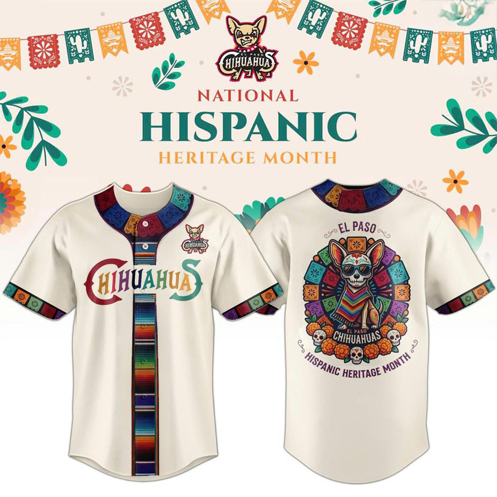 El Paso Chihuahuas National Hispanic Heritage Month Baseball Jersey Chihuahuas Merch Fan Gear 1 - Unicasport El Paso Chihuahuas National Hispanic Heritage Month Baseball Jersey Chihuahuas Merch Fan Gear