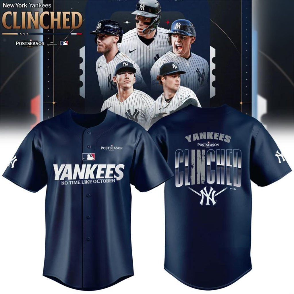 New York Yankees 2026 Postseason Clinched Baseball Jersey NY Yankees Merch Gifts For Him 1 - Unicasport New York Yankees 2026 Postseason Clinched Baseball Jersey NY Yankees Merch Gifts For Him