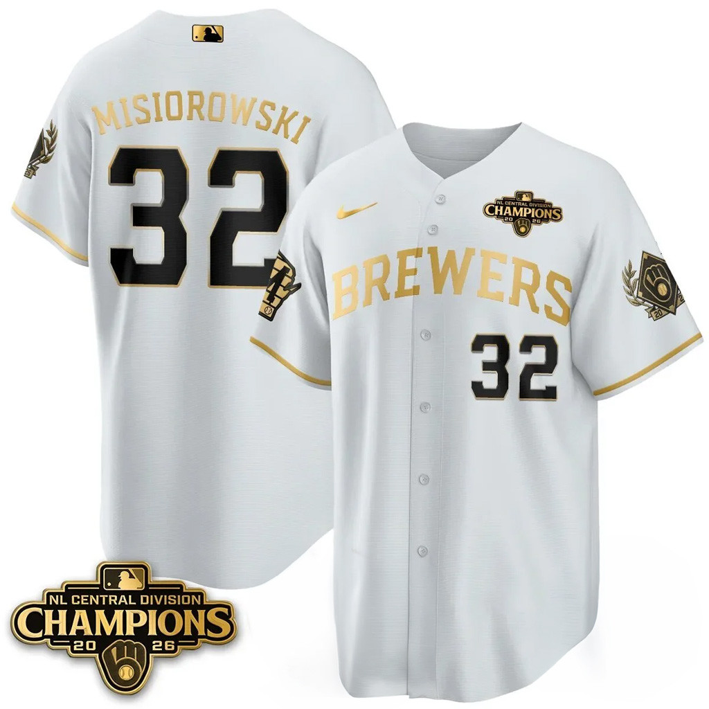 #32 Jacob Misiorowski Jersey Shirt White Milwaukee Brewers NL Central Champions Merch 2026 1 - Unicasport #32 Jacob Misiorowski Jersey Shirt White Milwaukee Brewers NL Central Champions Merch 2026