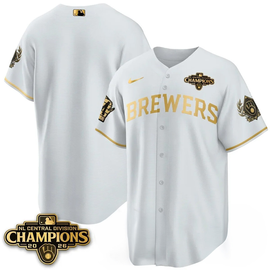 Milwaukee Brewers NL Central Champions Merch 2026 Brewers NL Central Champs Baseball Jersey White 1 - Unicasport Milwaukee Brewers NL Central Champions Merch 2026 Brewers NL Central Champs Baseball Jersey White