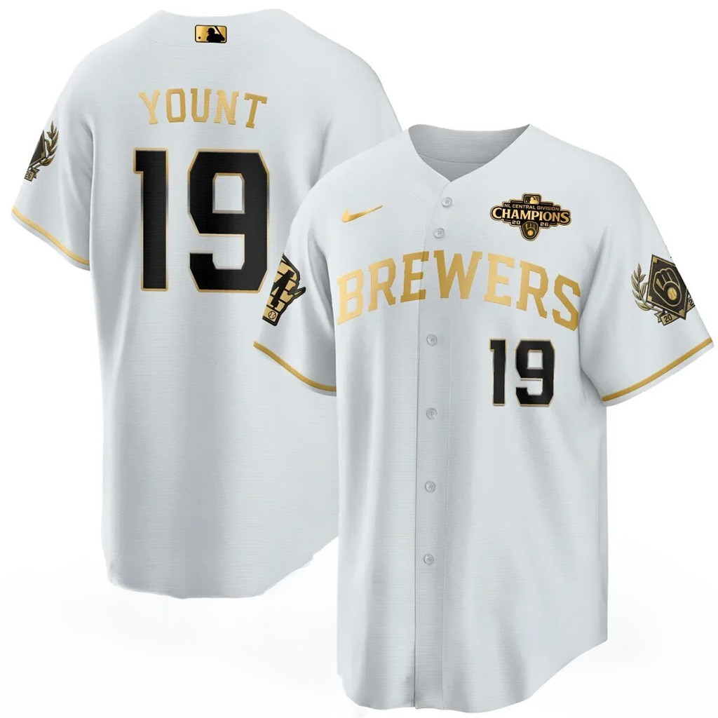 Robin Yount Jersey Shirt 2026 Milwaukee Brewers NL Central Champions Merch #19 Jersey White 1 - Unicasport Robin Yount Jersey Shirt 2026 Milwaukee Brewers NL Central Champions Merch #19 Jersey White