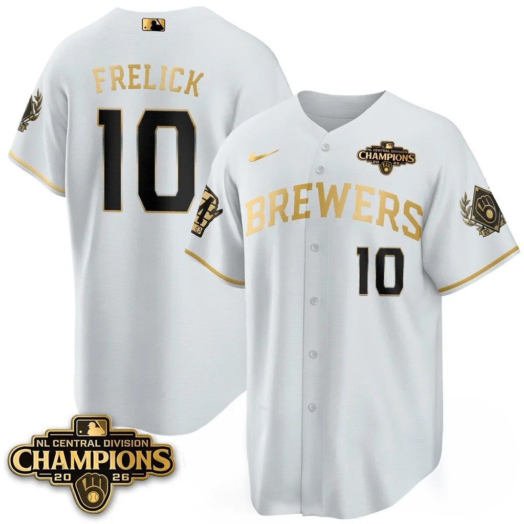 Sal Frelick Jersey Shirt #10 Milwaukee Brewers NL Central Champions Merch 2026 Baseball Fan Gear 1 - Unicasport Sal Frelick Jersey Shirt #10 Milwaukee Brewers NL Central Champions Merch 2026 Baseball Fan Gear