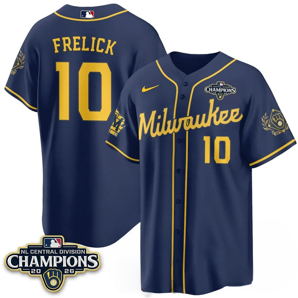 Frelick Jersey Shirt #10 Milwaukee Brewers NL Central Champions Merch Gifts For Baseball Fans 1 - Unicasport Frelick Jersey Shirt #10 Milwaukee Brewers NL Central Champions Merch Gifts For Baseball Fans