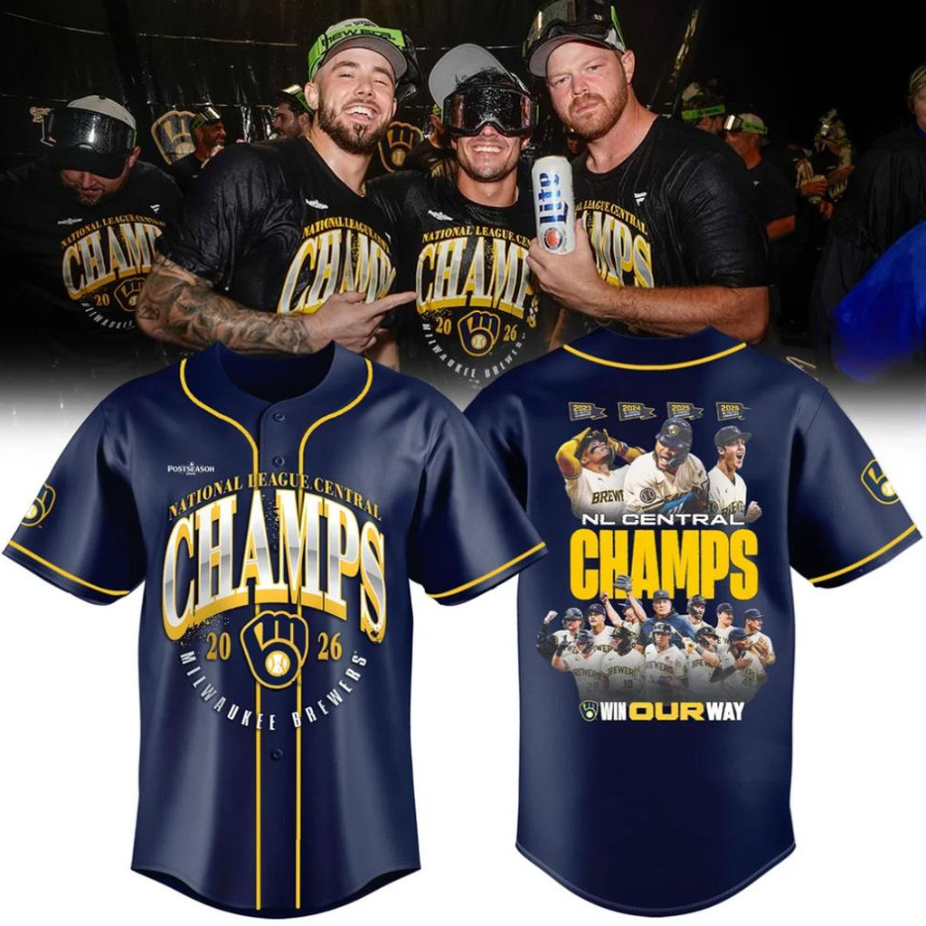Milwaukee Brewers NL Central Champions Merch 2026 Brewers NL Central Champs Jersey Win Our Way 1 - Unicasport Milwaukee Brewers NL Central Champions Merch 2026 Brewers NL Central Champs Jersey Win Our Way